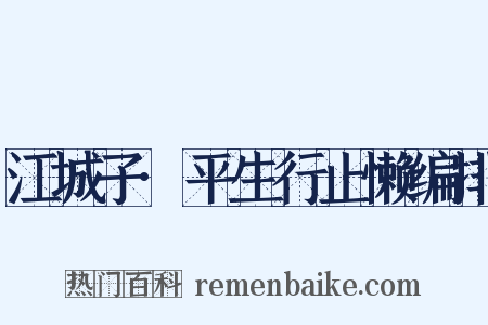 江城子·平生行止懒编排是什么意思的图片